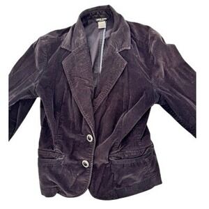 Guess Jeans Womens Dark Velvet Blazer Ornate‎ Button Jacket Size M Q542B850